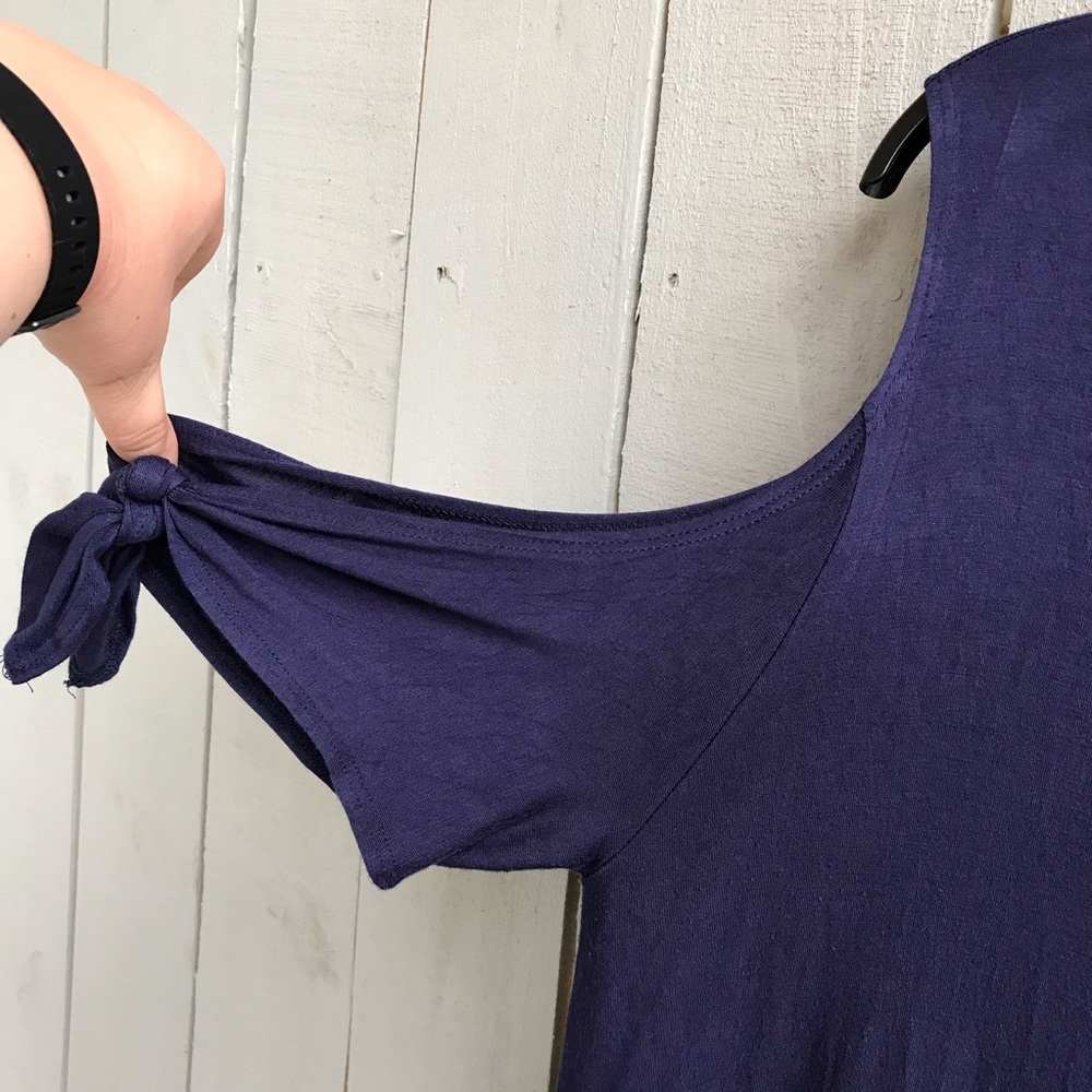 Navy Blue Boutique Dress - Picture 2 of 6